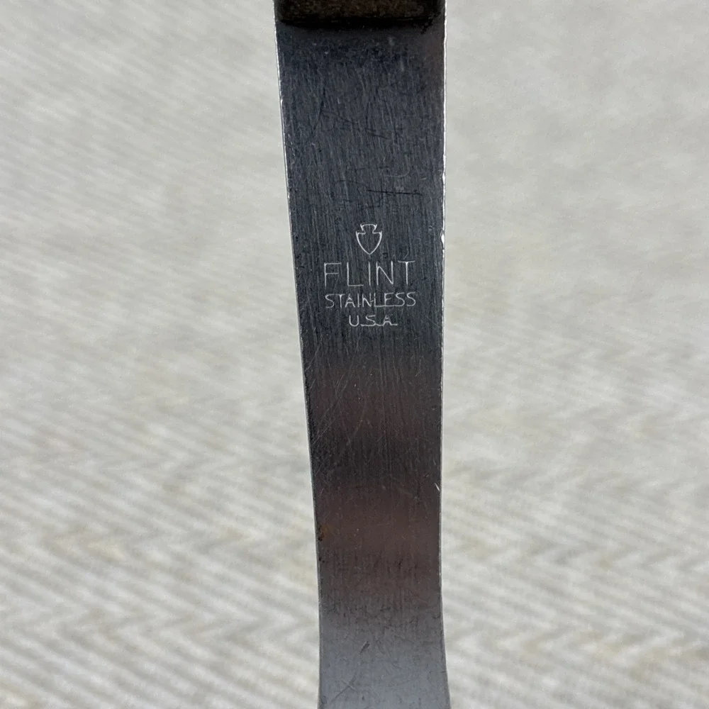 Vintage Ekco Flint Stainless Steel Carving Fork 2 Prong 12